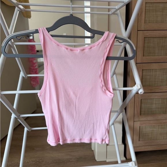 Pink Ribbed Tank Top - Picture 2 of 3